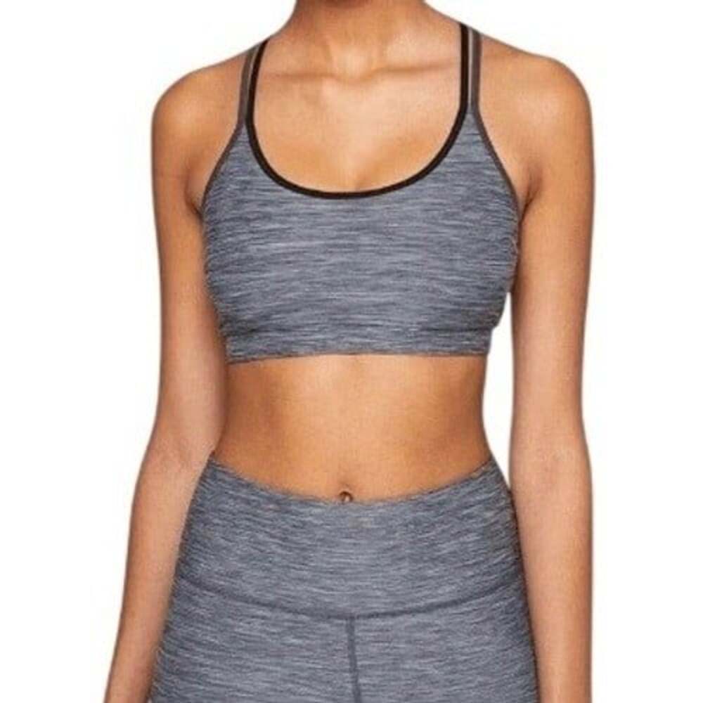 Fourlaps Women's Charcoal Space Dye Gray RE-UP Vitality Sports Bra Size S NWT